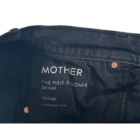 Mother The Pixie Swooner Skimp Women's Sz 26 Black Not Guilty High Rise Jeans - Picture 7 of 12